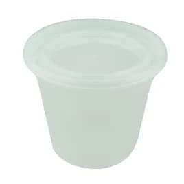 Deli Container Base & Lid Combo With Flat Lid 32 OZ PP LLDPE Clear Round Squat 200/Case