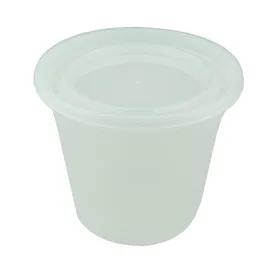 Deli Container Base & Lid Combo With Flat Lid 32 OZ PP LLDPE Clear Round Squat 200/Case