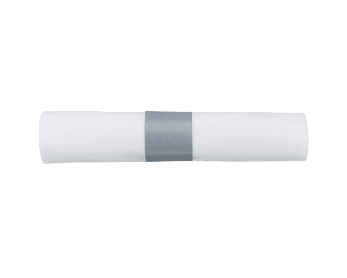 Cutlery Kit White Metallic Finish Pre-Rolled With Napkin 100/Case