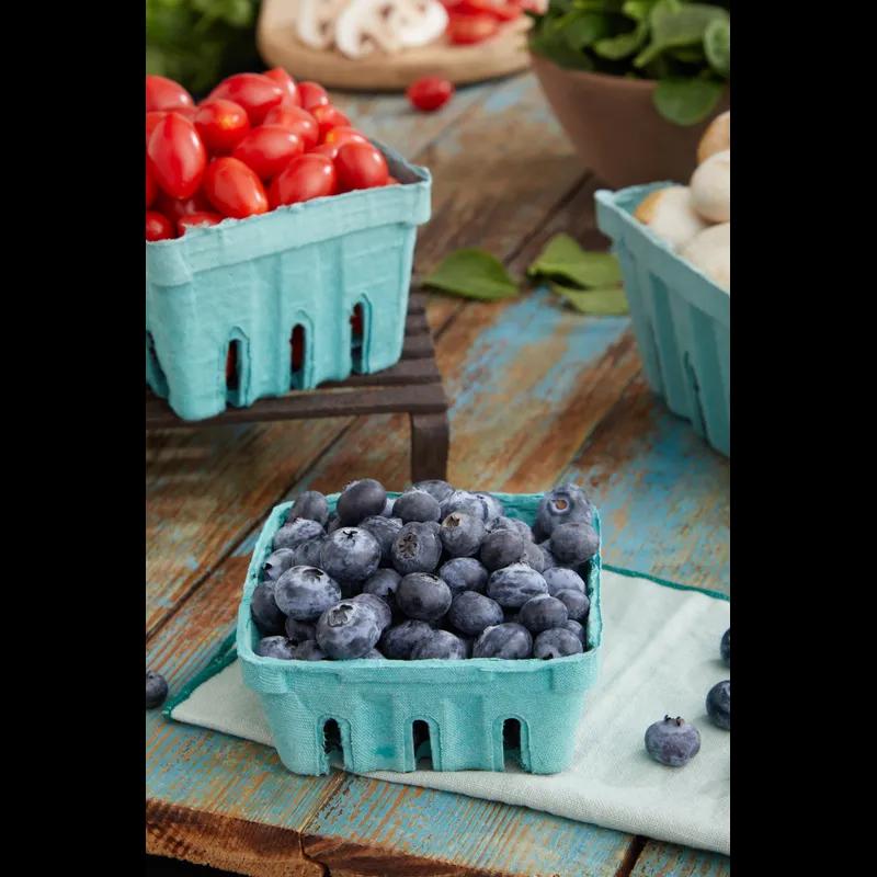 Berry Basket 8 OZ Molded Fiber Green Square 600/Case