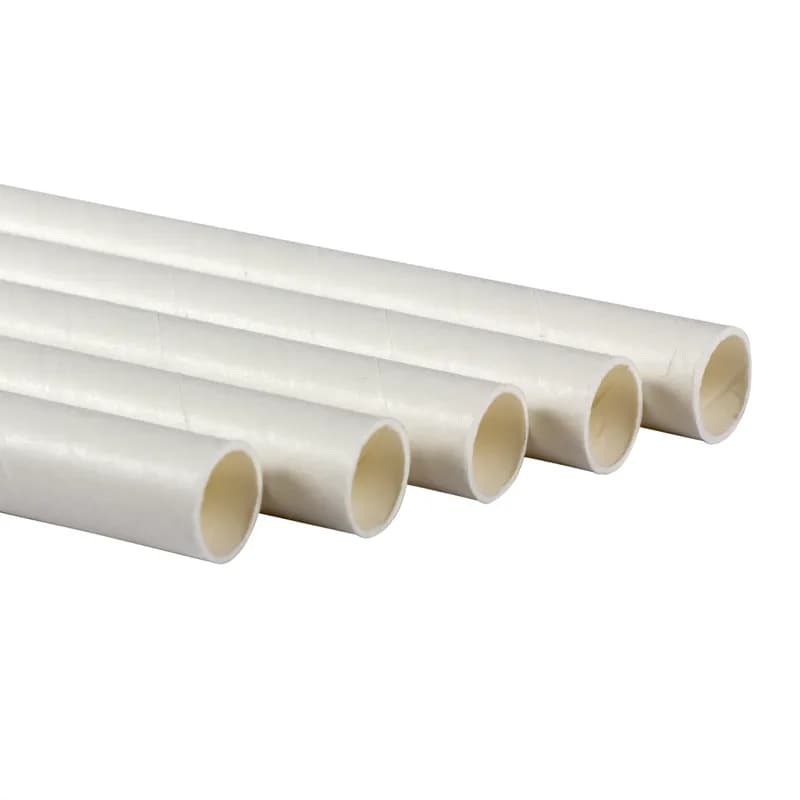PrimeWare® Giant Straw 10.25 IN Paper White Paper Wrapped 300 Count/Pack 12 Packs/Case 3600 Count/Case