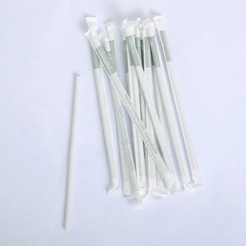 PrimeWare® Giant Straw 10.25 IN Paper White Paper Wrapped 300 Count/Pack 12 Packs/Case 3600 Count/Case