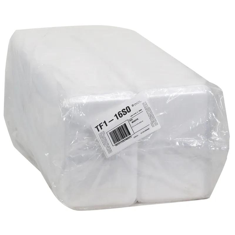 16S Supermarket Tray 11.7X7.3X0.65 IN Polystyrene Foam White Rectangle 250/Case