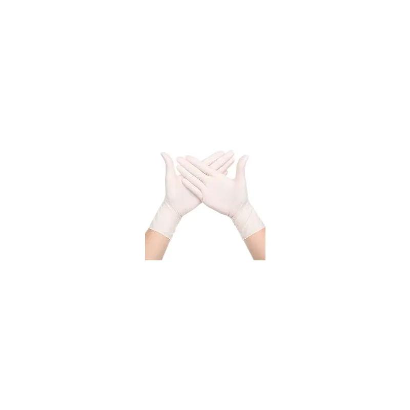 Non-Medical Gloves Medium (MED) White Nitrile Rubber Disposable Powder-Free 100 Count/Pack 10 Packs/Case 1000 Count/Case