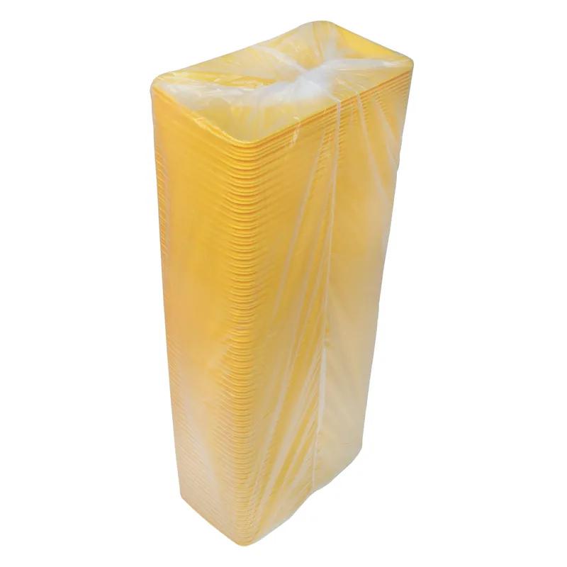 25SH Supermarket Tray 14.9X8X1 IN Polystyrene Foam Yellow Rectangle Heavy Family Pack 250/Case