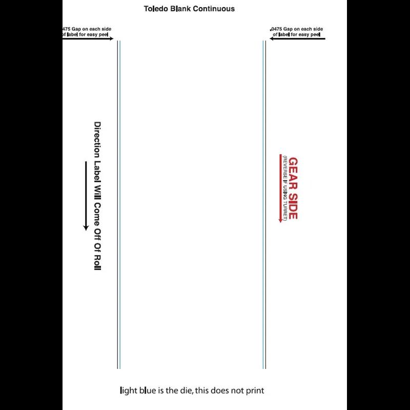 Toledo 325 Blank Label Continuous Easy Peel 2250/Case