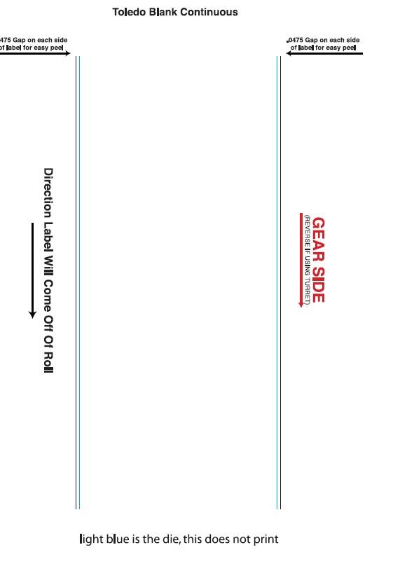 Toledo 325 Blank Label Continuous Easy Peel 2250/Case