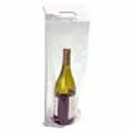 Wine Bag 7X3.5X19+1.25 IN LDPE MET 2.5MIL Clear With Adhesive Die Cut Handle Closure Bottom Gusset 250/Case