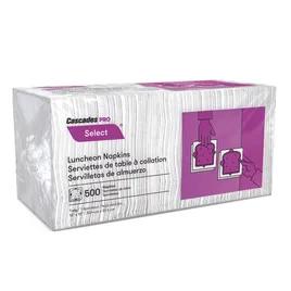 Cascades PRO Select Luncheon Napkins 12X12 IN 6X6 IN White Paper 1PLY 1/4 Fold 6000/Case