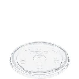 Dart® Lid Flat 4.705X0.406 IN PET Clear For 32-44 OZ Cold Cup Identification With Hole 75 Count/Pack 8 Packs/Case