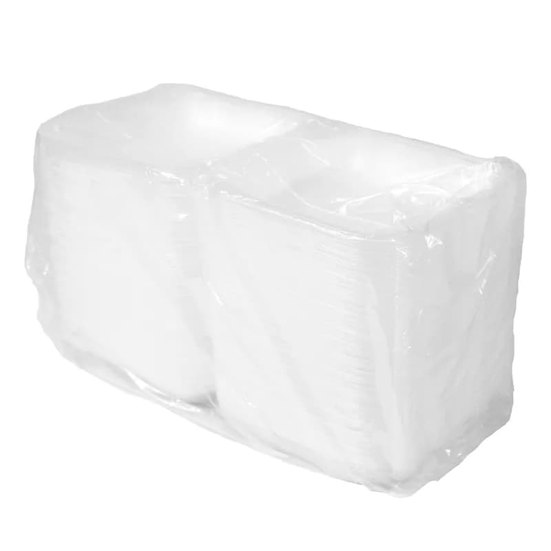 Clover Take-Out Container Hinged Large (LG) 8.35X8.32X2.88 IN PP Clear 150/Case