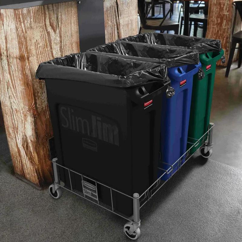 Slim Jim® Trash Can 22X11X30 IN 23 GAL Red Resin Vented 1/Each