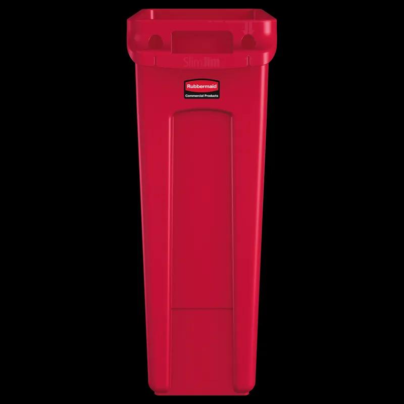 Slim Jim® Trash Can 22X11X30 IN 23 GAL Red Resin Vented 1/Each