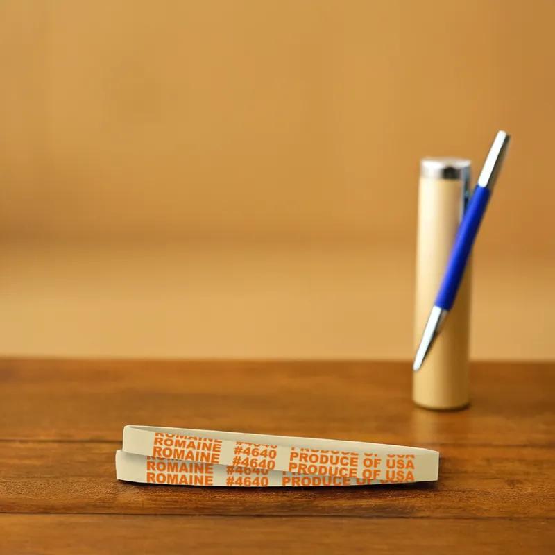 Romaine Lettuce Rubber Band 5.5X0.375 IN Rubber Latex White Orange 1/Bag