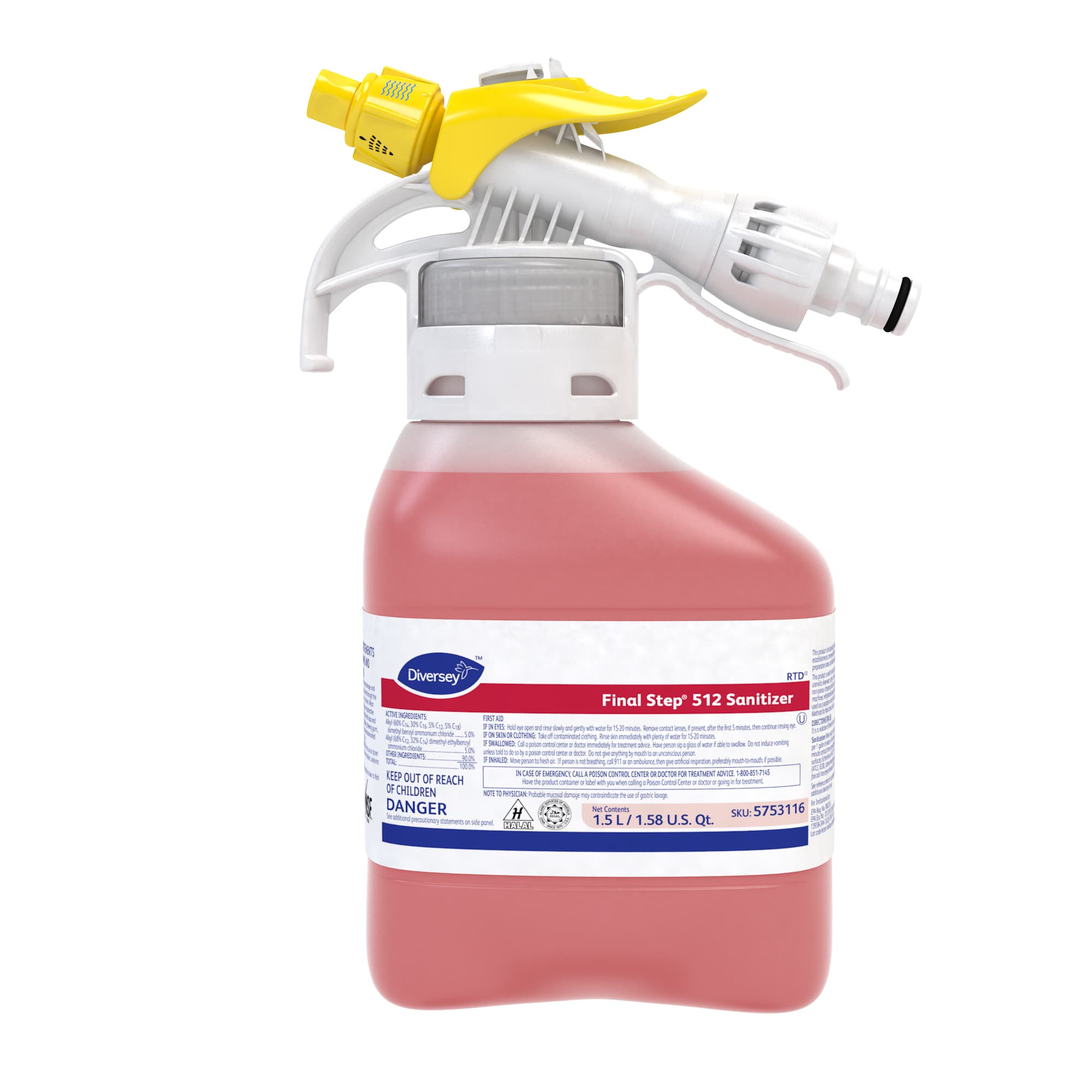 Final Step® Sanitizer 1.5 L Multi Surface Liquid RTD Quat Kosher 2/Case