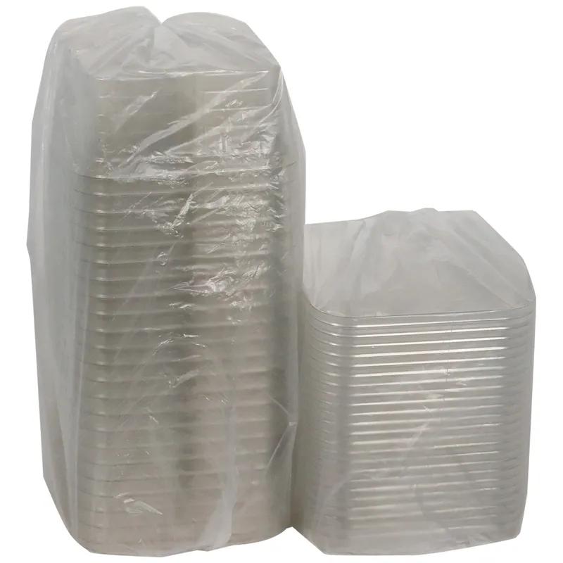 Deli Container Base & Lid Combo With Flat Lid 32 OZ 4 Compartment PET Clear Square 300/Case