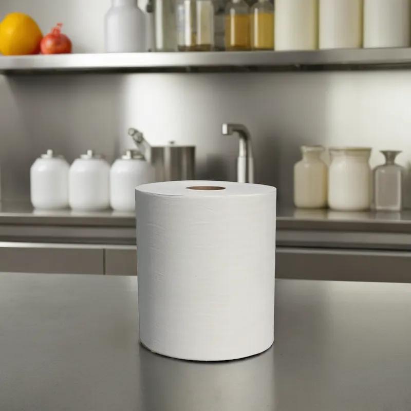 Roll Paper Towel 600 FT 1PLY White Hardwound 6 Rolls/Case