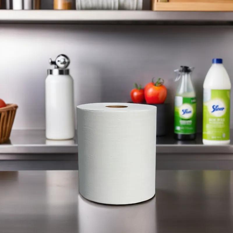 Roll Paper Towel 600 FT 1PLY White Hardwound 6 Rolls/Case