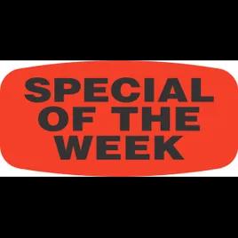 Special Of The Week Label 0.625X1.25 IN Black Fluorescent Red Short Oval 1000 Count/Roll 50 Rolls/Case 50000 Count/Case