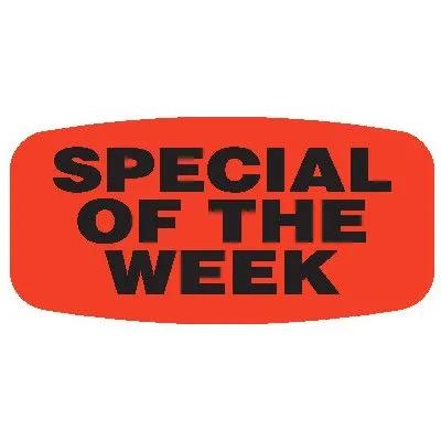 Special Of The Week Label 0.625X1.25 IN Red Oval 1000/Roll