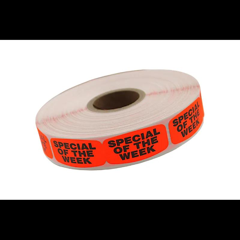 Special Of The Week Label 0.625X1.25 IN Black Fluorescent Red Short Oval 1000 Count/Roll 50 Rolls/Case 50000 Count/Case