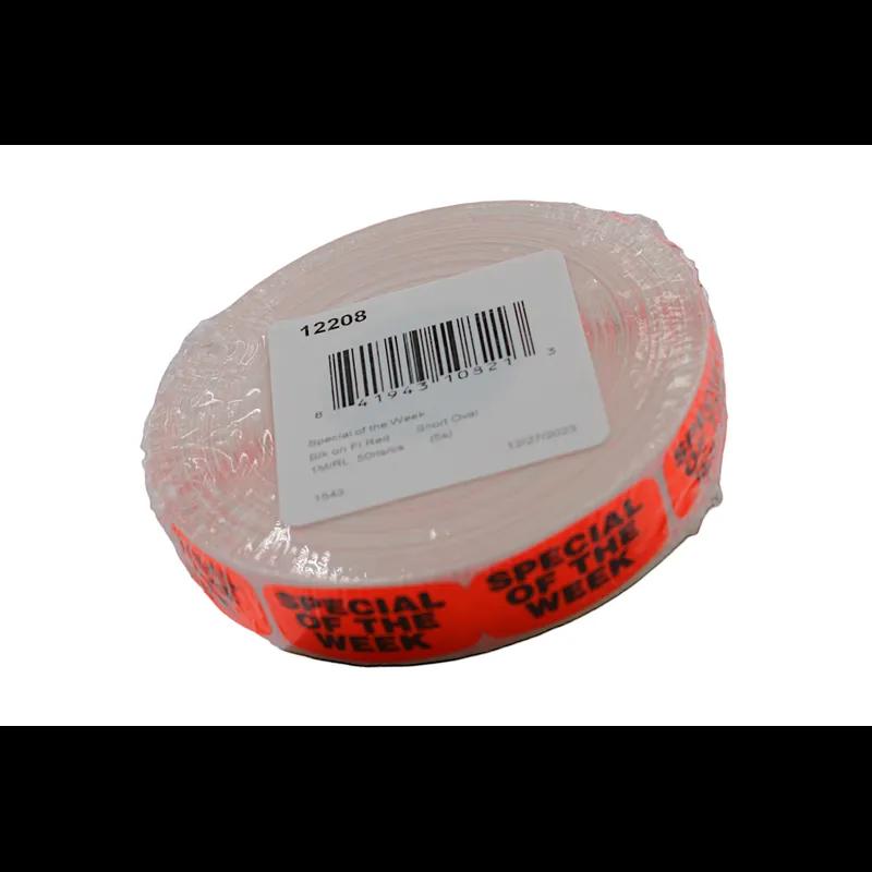 Special Of The Week Label 0.625X1.25 IN Black Fluorescent Red Short Oval 1000 Count/Roll 50 Rolls/Case 50000 Count/Case