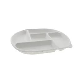 Cafeteria & School Lunch Tray 10.5X1 IN 5 Compartment Molded Fiber Natural Round 250/Case
