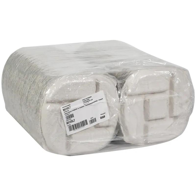 Cafeteria & School Lunch Tray 10.5X1 IN 5 Compartment Molded Fiber Natural Round 250/Case