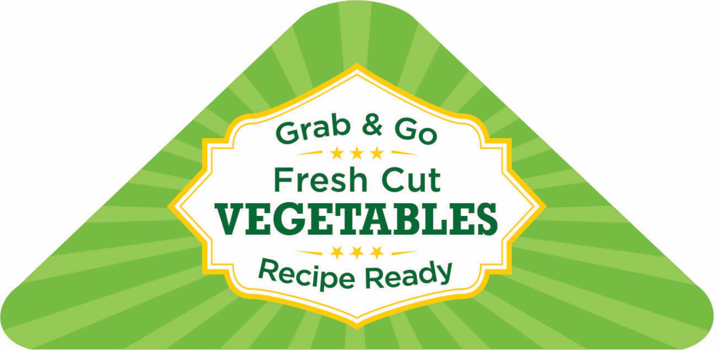 Grab & Go Fresh Cut Vegetables Product Label 1.98X4.31 IN Yellow Green Triangle 500 Count/Roll 25 Rolls/Case