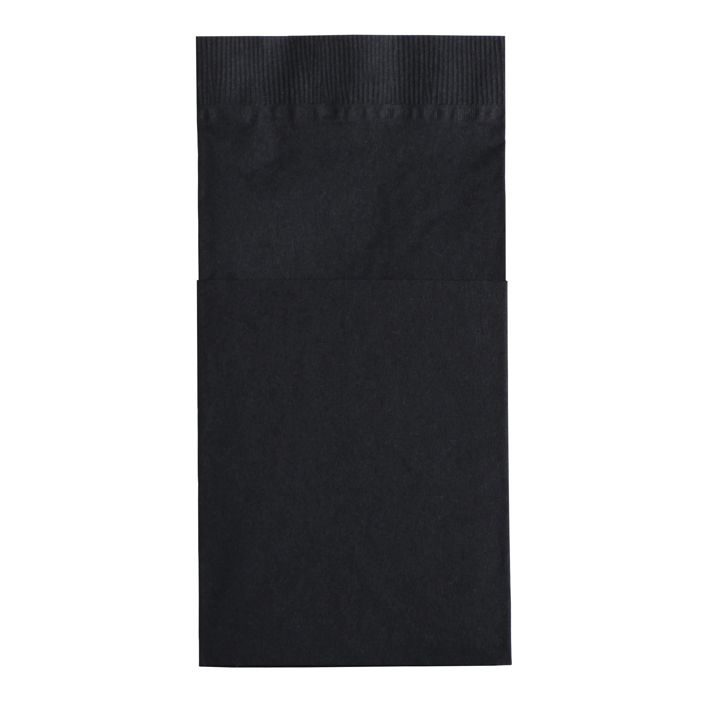 Quickset® Dinner Napkins 17X17 IN 8.25X4.25 IN Black Paper 2PLY Pocket Embossed 800/Case