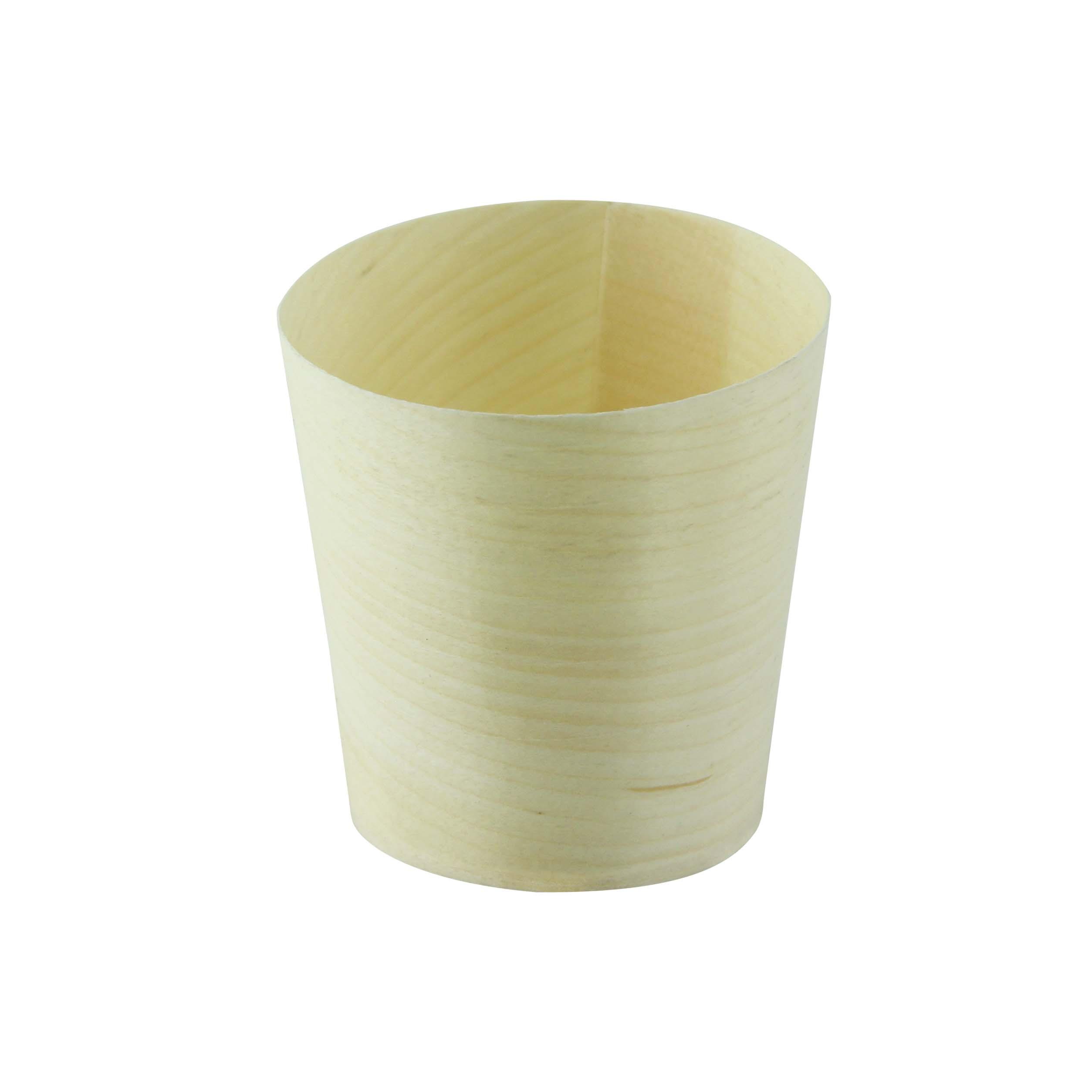 Souffle & Portion Cup Mini 2.3X2.1 IN Wood Natural 50 Count/Pack 5 Packs/Case 250 Count/Case