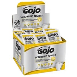 GOJO® Scrubbing Towels Hand & Surface Sanitizer 8X8X5.88 IN Fresh Citrus Individually Wrapped 4/Case