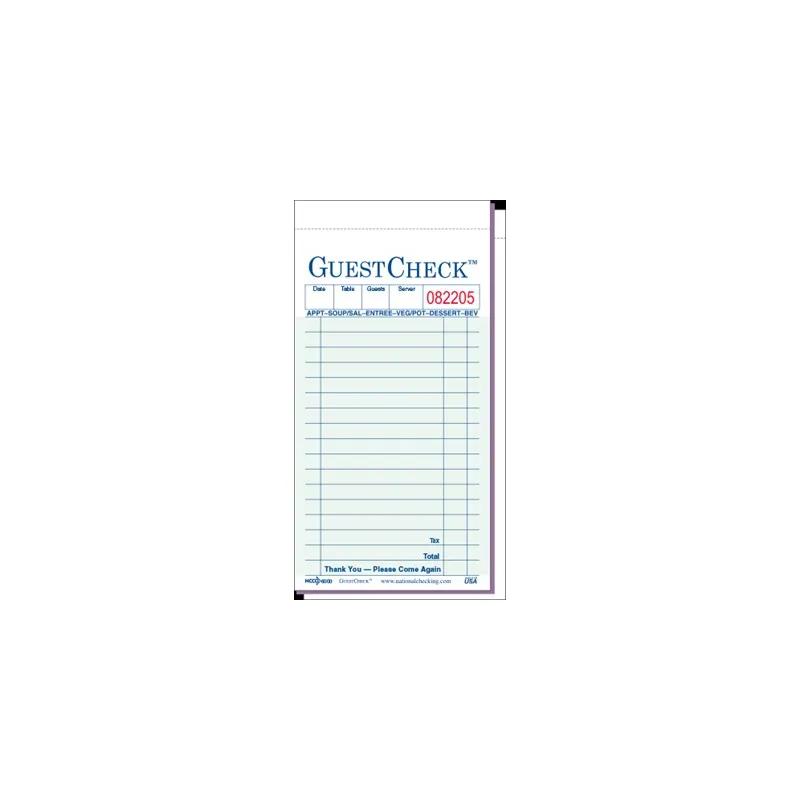Guest Check 3.625X6.5 IN Black Duplicate Carbon 2500/Case