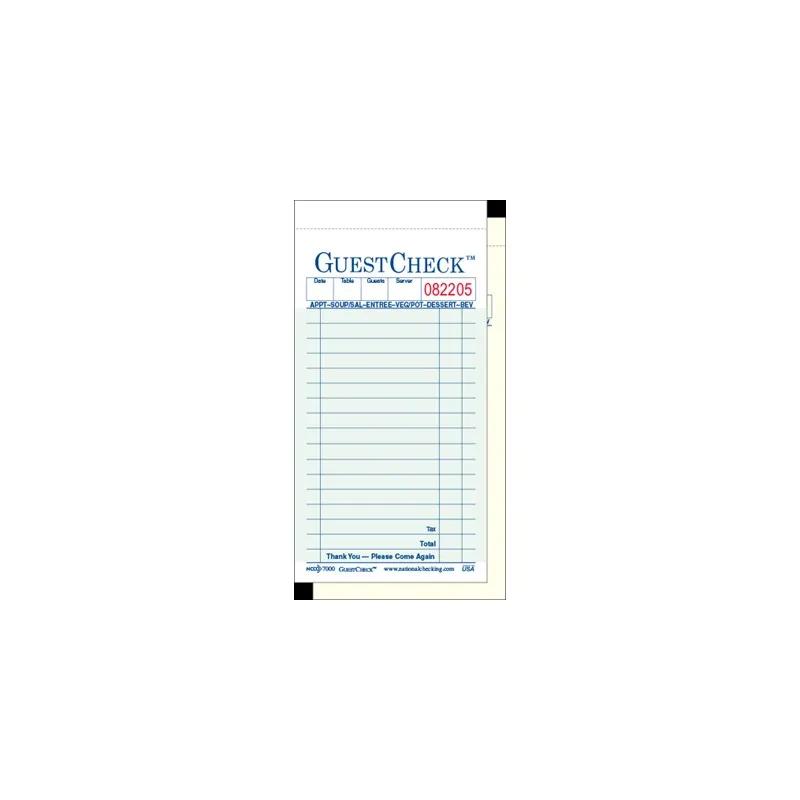 Guest Check 3.375X6.5 IN 2-Part 50/Case