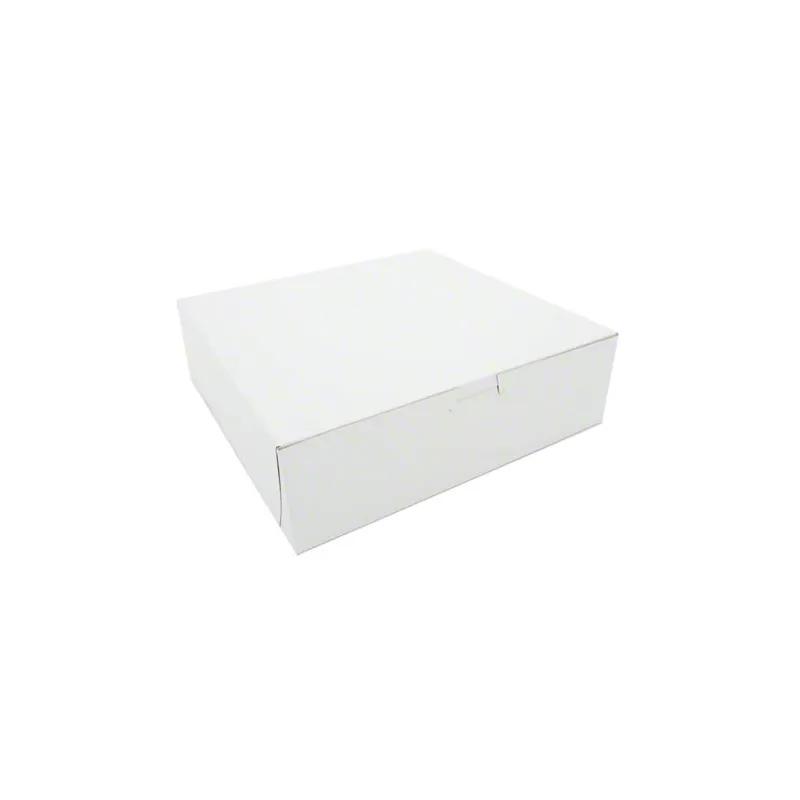 Bakery Box 10X10X3 IN Paperboard White Kraft Lock Corner Bleached 200/Bundle
