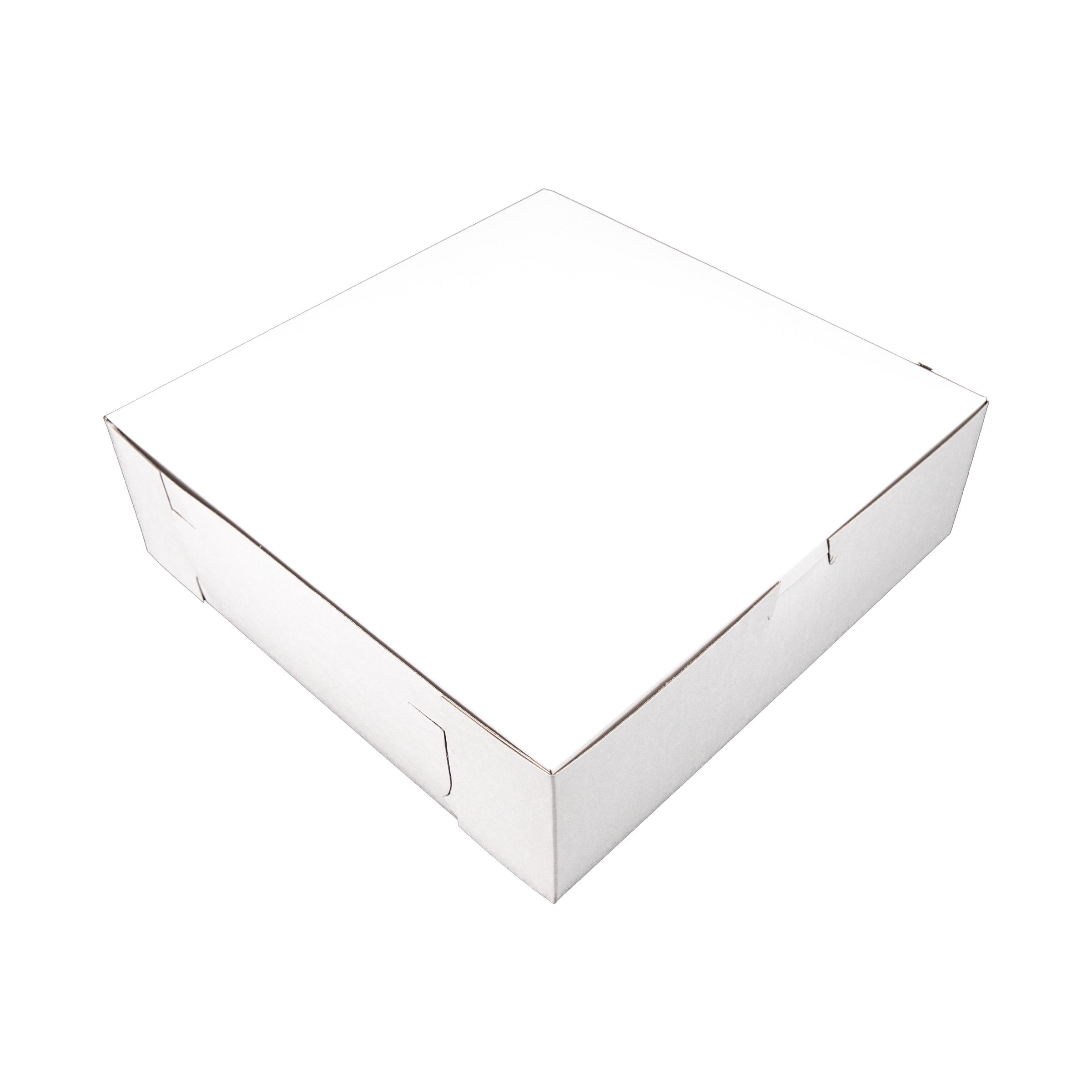 Bakery Box 10X10X3 IN Paperboard White Kraft Lock Corner Bleached 200/Bundle