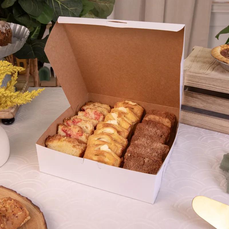 Bakery Box 10X10X3 IN Paperboard White Kraft Lock Corner Bleached 200/Bundle