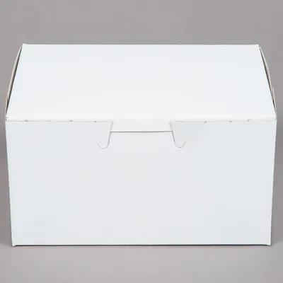 Bakery Box 5.5X4X3 IN Clay-Coated Kraft Board White Kraft Rectangle Lock Corner Tuck Top 250/Case