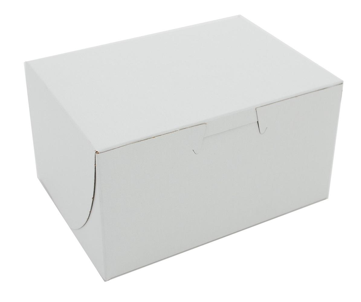 Bakery Box 5.5X4X3 IN Clay-Coated Kraft Board White Kraft Rectangle Lock Corner Tuck Top 250/Case