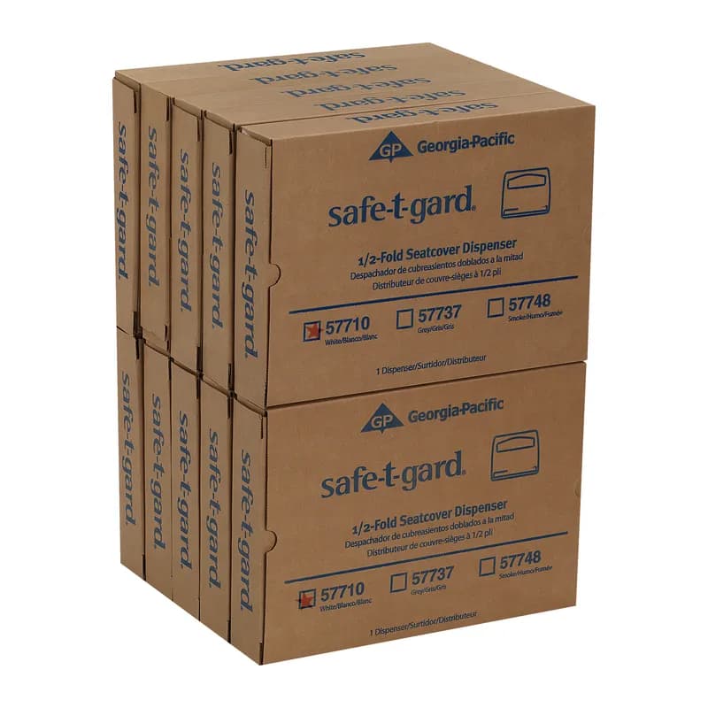 Safe-T-Gard® Toilet Seat Cover Dispenser 11.75X2.5X11.75 IN White 1/2 Fold Hygienic Durable Touchless 1/Each