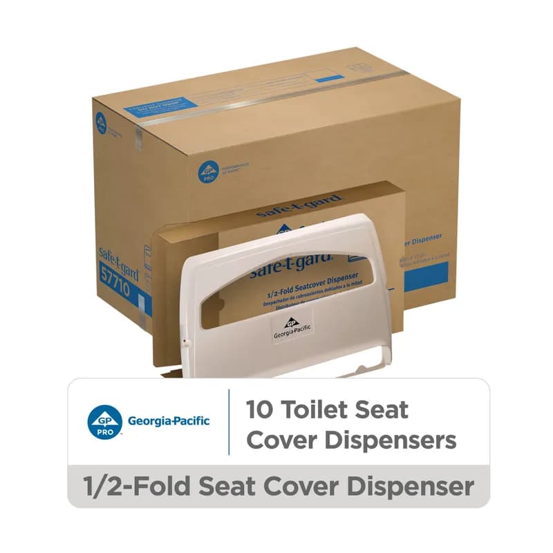 Safe-T-Gard® Toilet Seat Cover Dispenser 11.75X2.5X11.75 IN White 1/2 Fold Hygienic Durable Touchless 1/Each