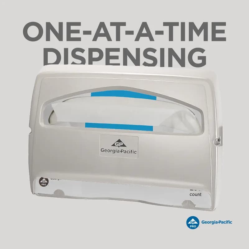 Safe-T-Gard® Toilet Seat Cover Dispenser 11.75X2.5X11.75 IN White 1/2 Fold Hygienic Durable Touchless 1/Each