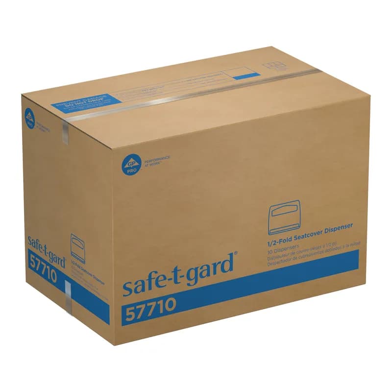 Safe-T-Gard® Toilet Seat Cover Dispenser 11.75X2.5X11.75 IN White 1/2 Fold Hygienic Durable Touchless 1/Each