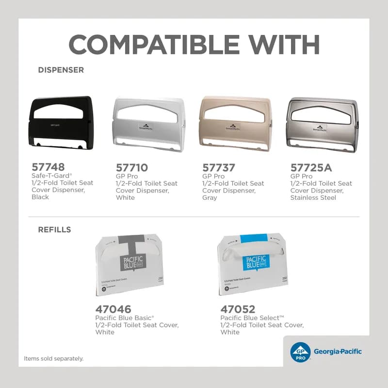 Safe-T-Gard® Toilet Seat Cover Dispenser 11.75X2.5X11.75 IN White 1/2 Fold Hygienic Durable Touchless 1/Each