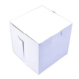 Bakery Box 6X6X4 IN Clay-Coated Kraft Board White Kraft Square Lock Corner Tuck Top 250/Bundle