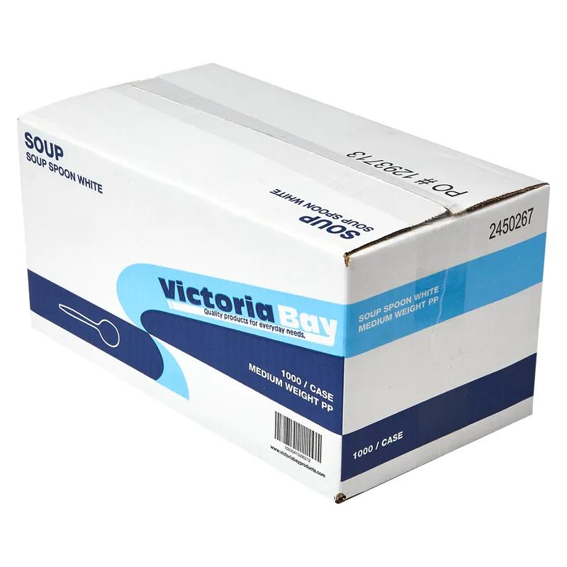 Victoria Bay Soup Spoon PP White Medium Weight Unwrapped 1000/Case