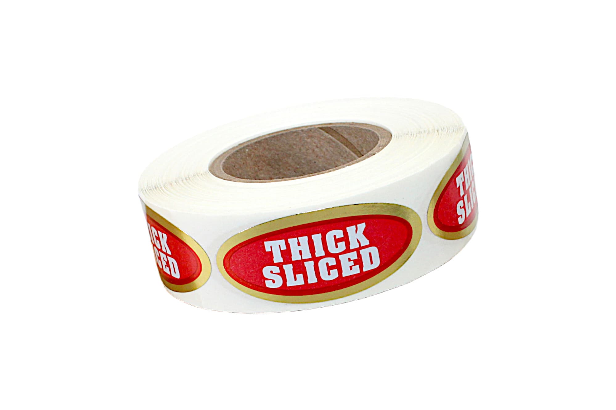Thick Sliced Meat General Purpose Label 0.843X1.9 IN Silver Red White Gold Oval 500 Count/Roll 25 Rolls/Case