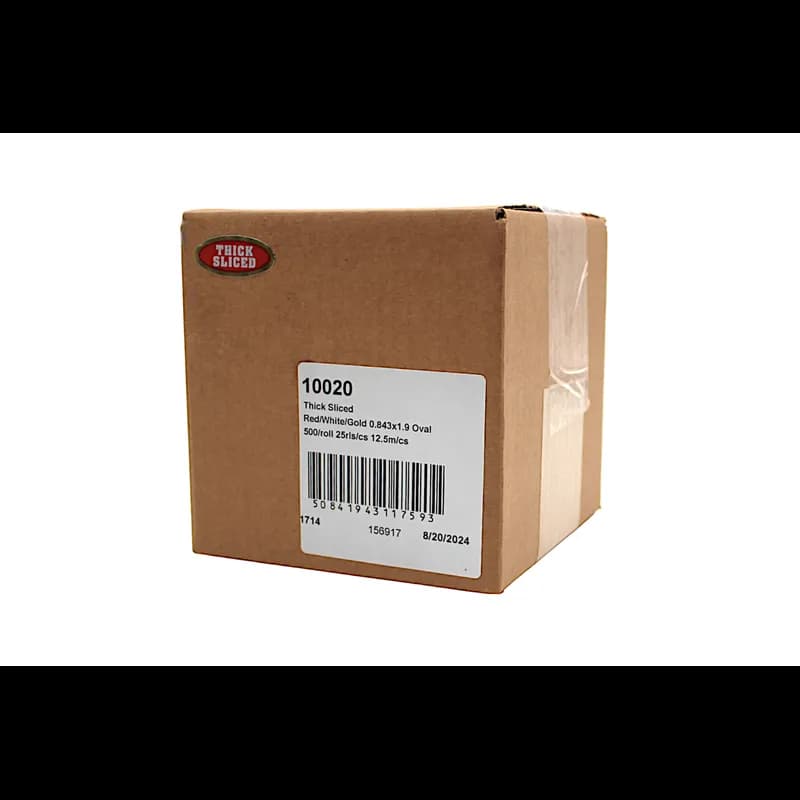 Thick Sliced Meat General Purpose Label 0.843X1.9 IN Silver Red White Gold Oval 500 Count/Roll 25 Rolls/Case