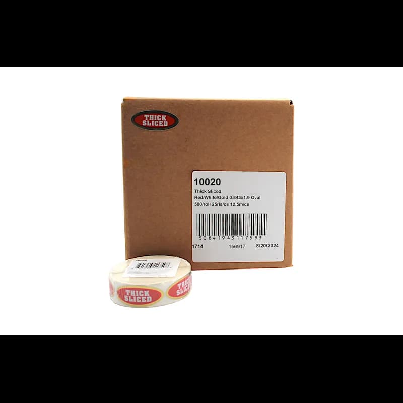 Thick Sliced Meat General Purpose Label 0.843X1.9 IN Silver Red White Gold Oval 500 Count/Roll 25 Rolls/Case