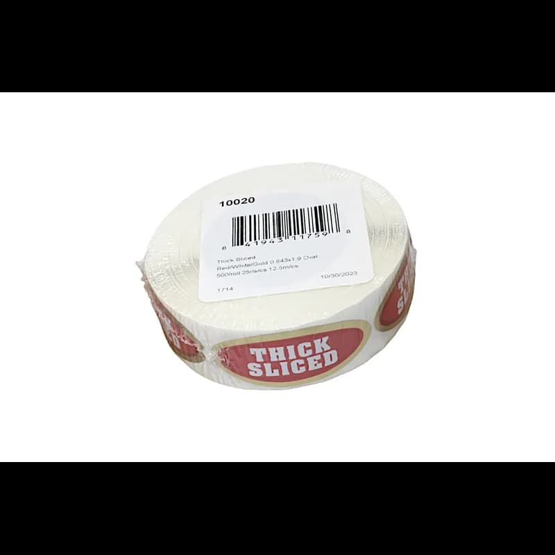 Thick Sliced Meat General Purpose Label 0.843X1.9 IN Silver Red White Gold Oval 500 Count/Roll 25 Rolls/Case